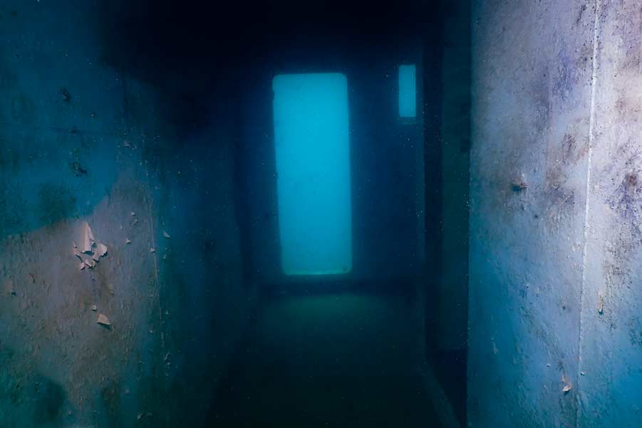 Corridor Inside T94 shipwreck in Samae san